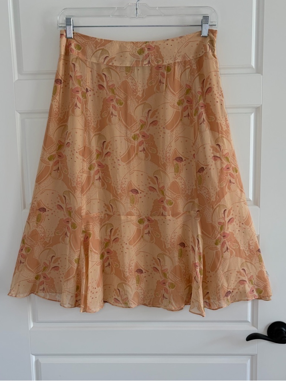 Vintage James Coviello for Spiegel 100% silk skirt with geometric print Size 10